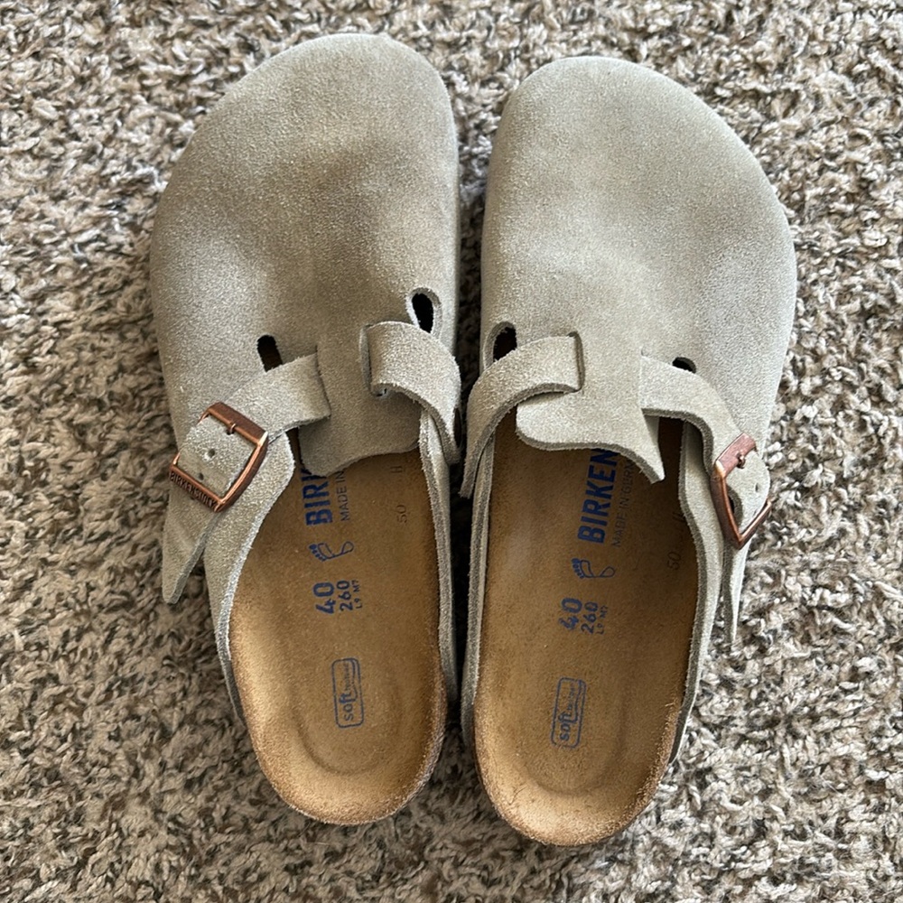 Birkenstock Boston taupe clogs eu 40, size 9-9.5 women’s